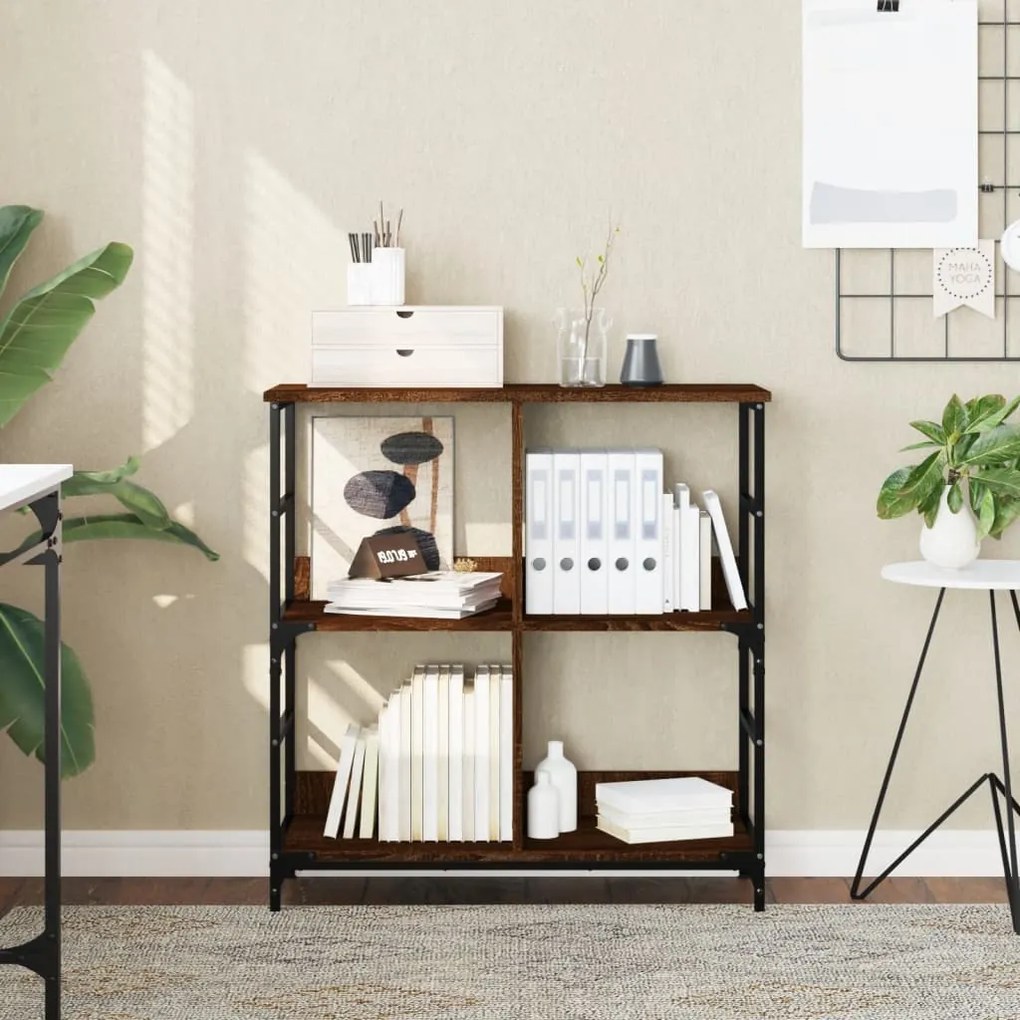 Libreria Rovere Marrone 78,5x33x82 Cm İn Legno Multistrato /