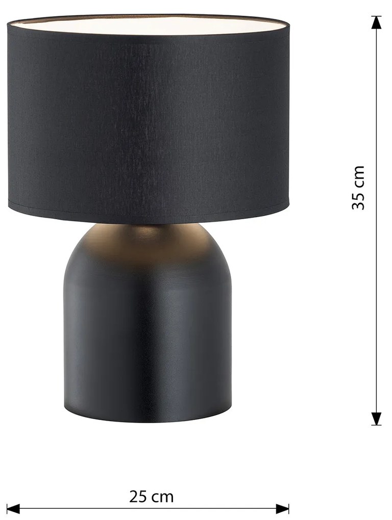 Lampada Da Tavolo Nordica Enlil 1 Luce In Acciaio Nero