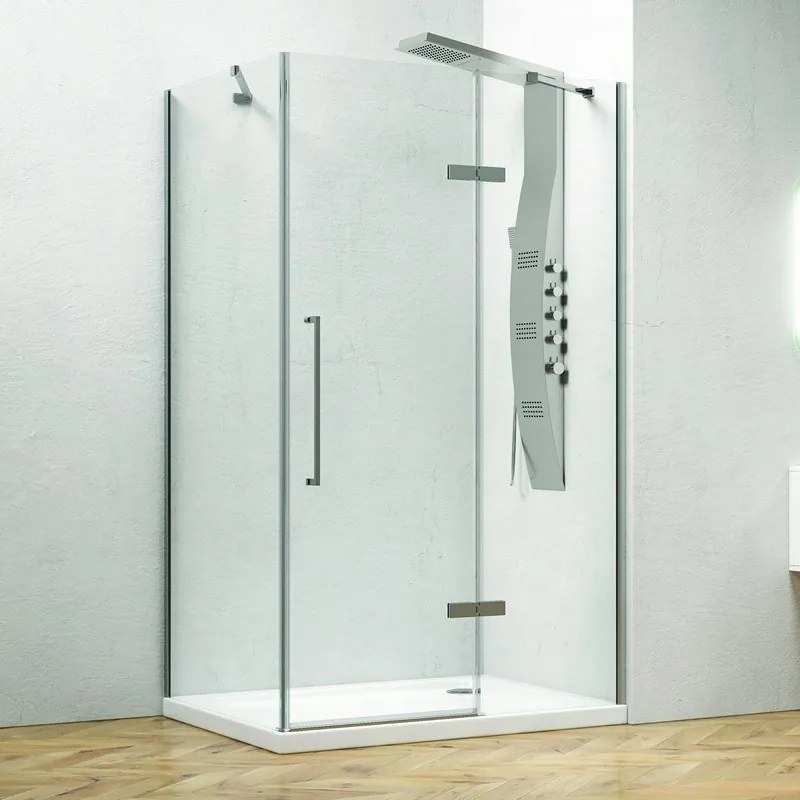 Box doccia 140x80 anta battente vetro anticalcare 8mm altezza 200h KT5000 - KAMALU
