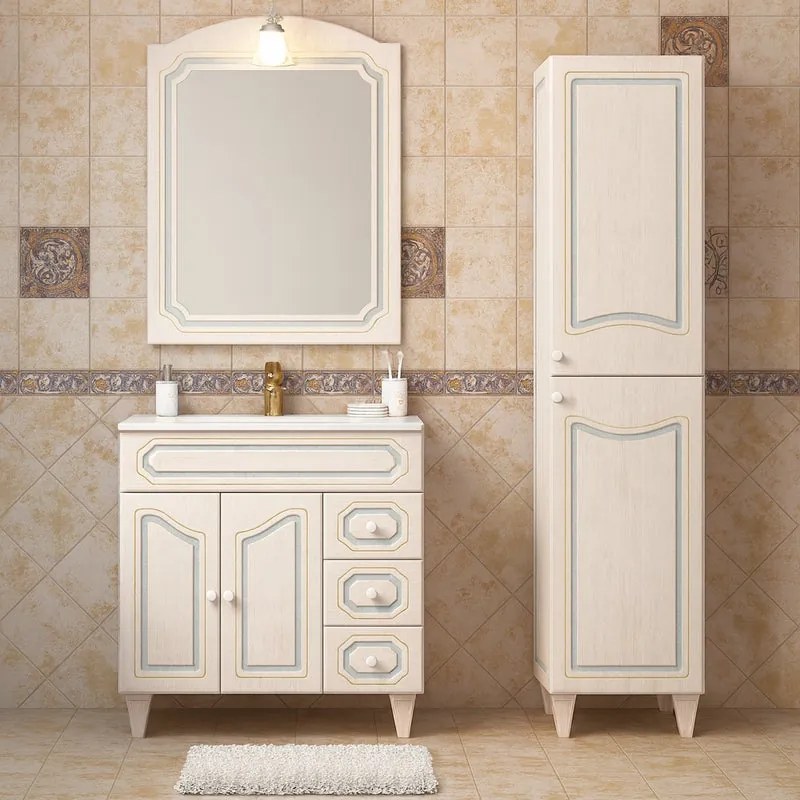 Mobile bagno da terra con lavabo L 90 x H 86 x P 49 cm decape' per vasca centrale Caravaggio