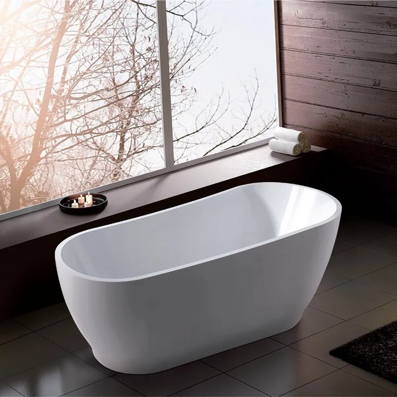 Kamalu - Vasca da bagno freestanding 170 cm acrilico bianco lucido | KAT-1700