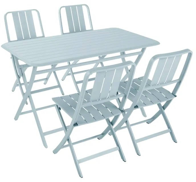 Tavolo da pranzo per giardino pieghevole Idaho NATERIAL struttura e superficie in alluminio per 4 persone 130x75cm
