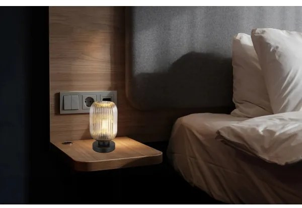 Globo 15469TS - Lampada da tavolo NORMY 1xE27/40W/230V grigio