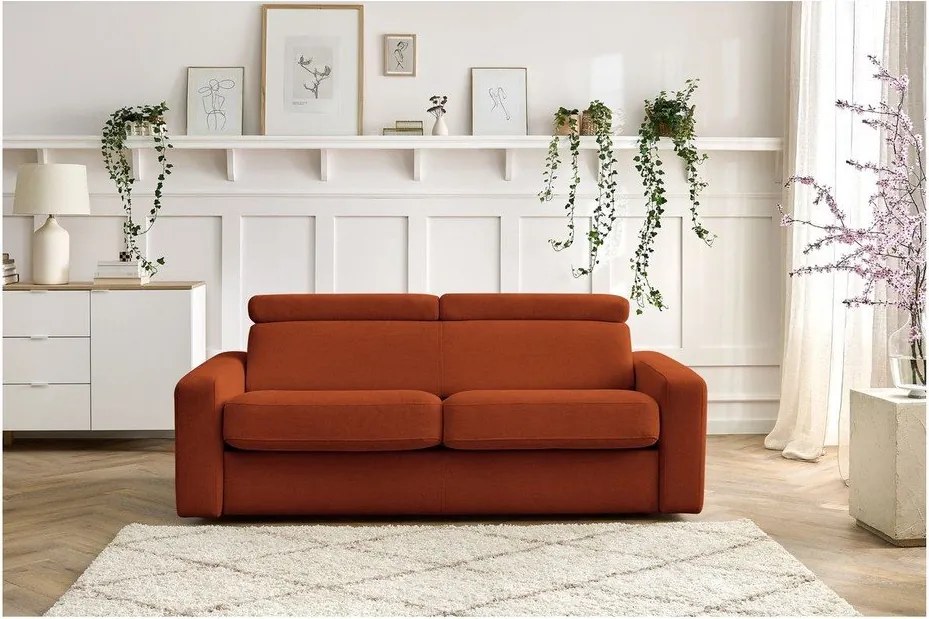 Divano color mattone allungabile 195 cm Monaco – Bobochic Paris