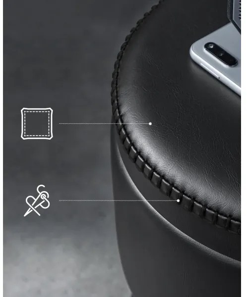 Sgabello in pelle CORE nero