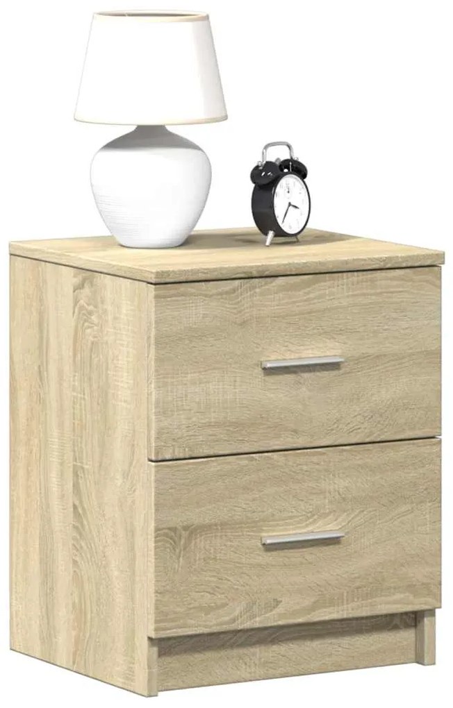 Comodini 2 Pz Con 2 Cassetti Rovere Sonoma 40x36x50 Cm /