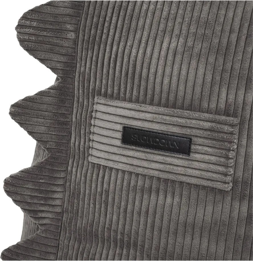 Pouf a sacco per bambini grigio scuro con rivestimento in velluto a coste Snug 80 Dragon – SLOWDOWN