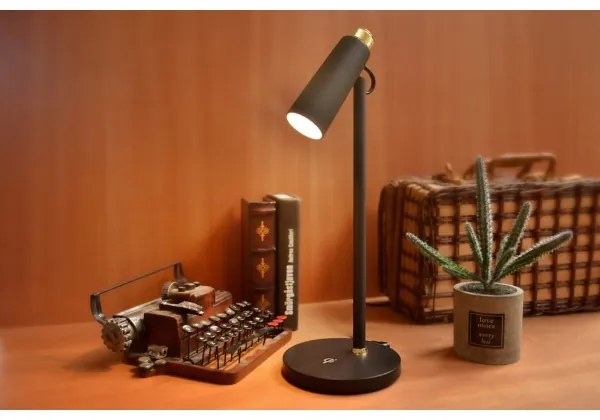 Immax 08991L- Lampada da tavolo LED dimmerabile con Qi di ricarica TIT LED/12W/230V nero