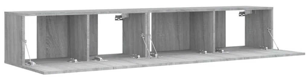 Set mobili porta tv 2 pz grigio sonoma in legno multistrato