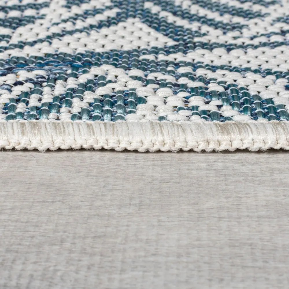 Tappeto da interno e esterno verde e blu 80x230 cm Bella Leaf – Flair Rugs