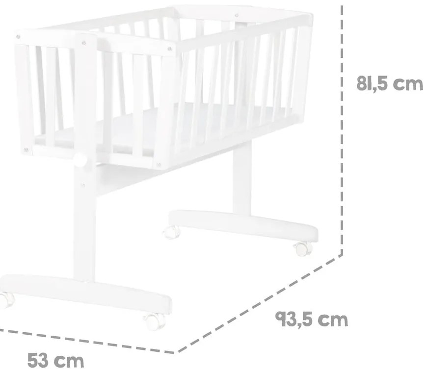 Culla bianca con ruote 40x90 cm – Roba