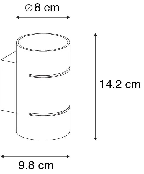 Applique moderna nera con interno dorato - Pia