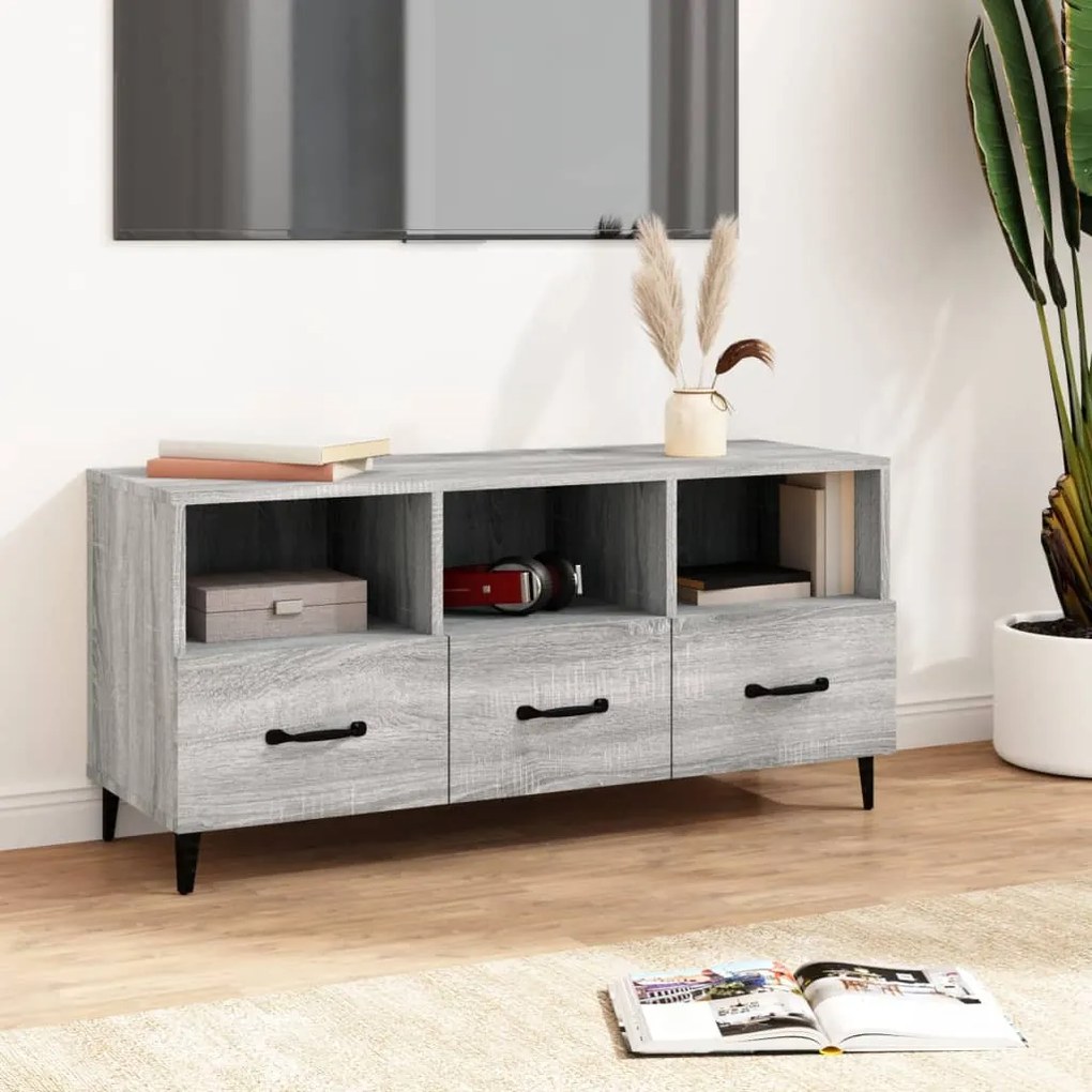 Mobile Tv Grigio Sonoma 102x35x50 Cm İn Legno Multistrato /
