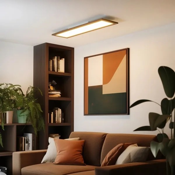 Brilagi - Lampada dimmerabile a LED SLIMFRAME WOOD LED/58W/230V 124x34 cm + telecomando