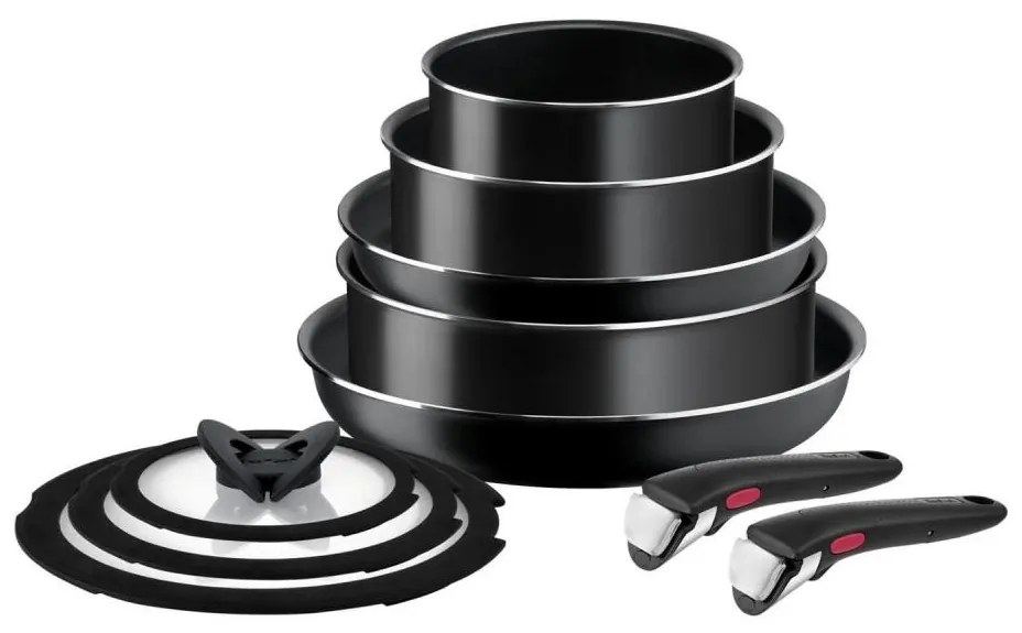 Tefal - Set di pentole 10 pz INGENIO EASY COOK &amp; CLEAN BLACK