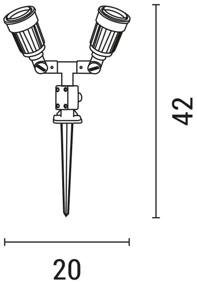 Lampada da esterno 2xE27/15W/230V IP44 nero