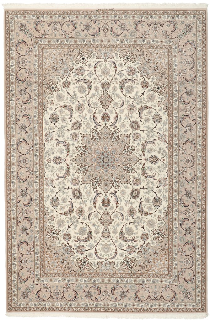 Isfahan Tappeto 210 x 300 (Iran) Annodato A Mano