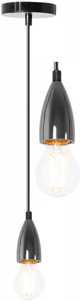 Lampada Da Soffitto Pensile Montatura Chrome Black APP357-1CP