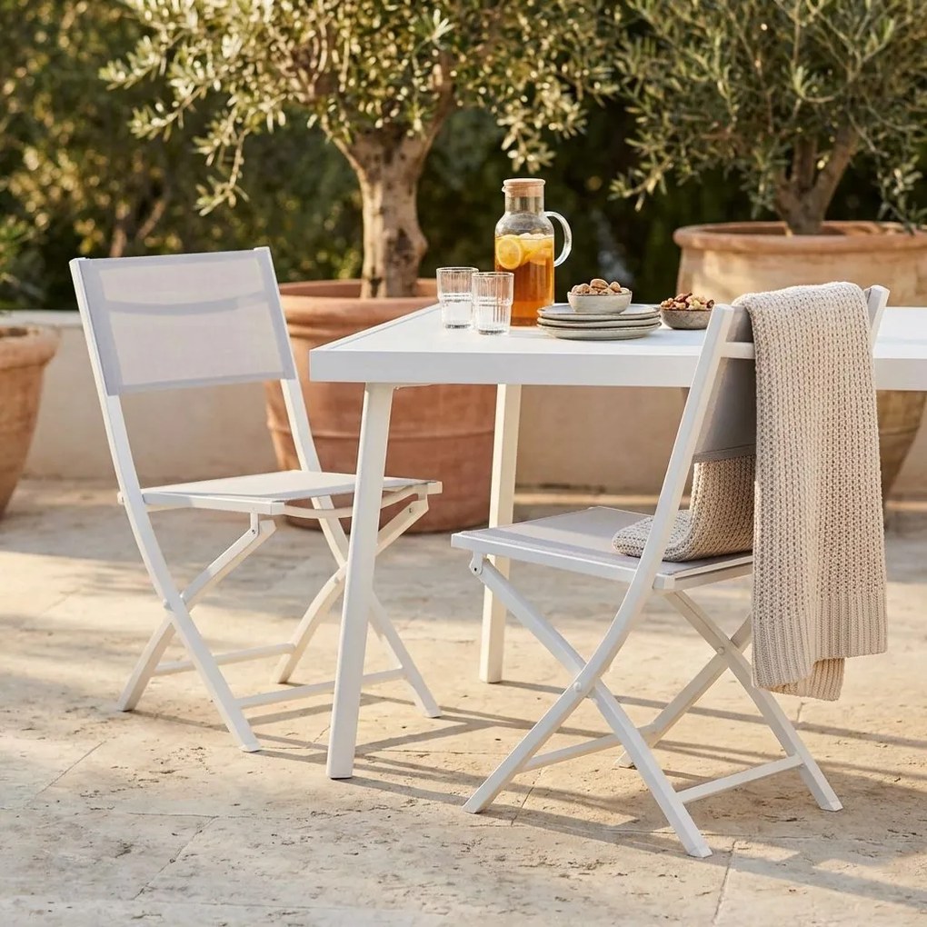 GAJA - sedia da giardino in alluminio e textilene pieghevole salvaspazio