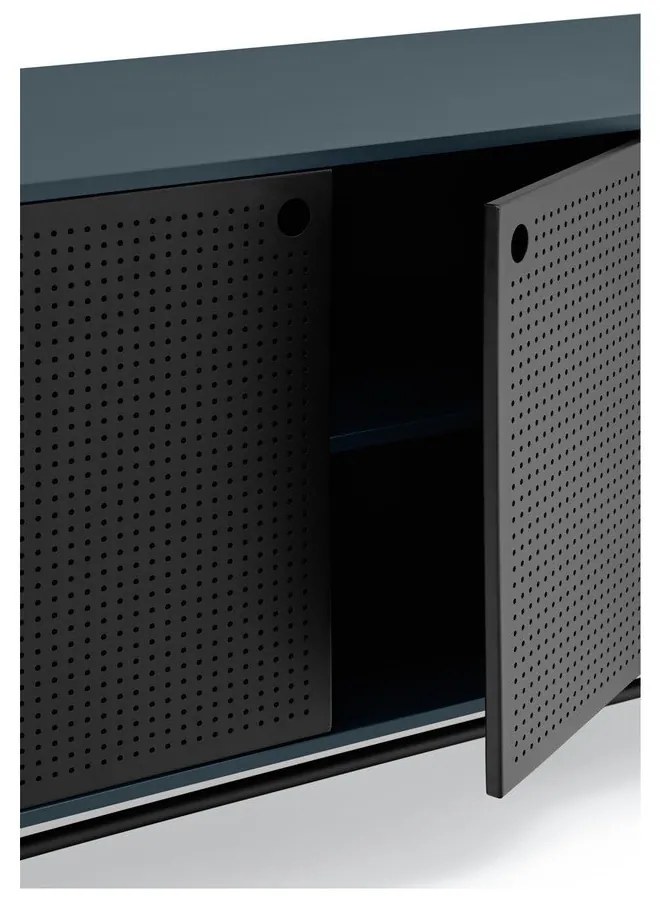 Cassettiera nera e blu, larghezza 212 cm Punto - Teulat