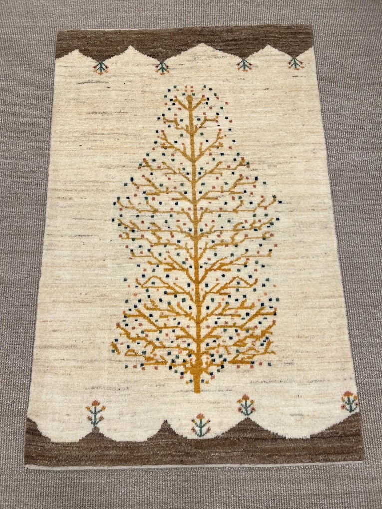 Gabbeh Tappeto 100 x 160 Beige (Iran) Annodato A Mano