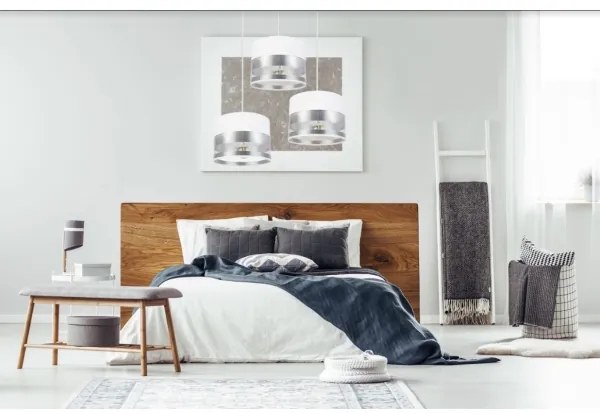 Lampadario su filo MILO 3xE27/60W/230V argento