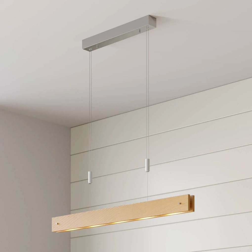 Lucande Lampada LED di legno Karinja con dimmer, naturale