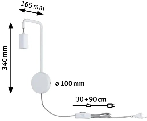Paulmann 79811 - 1xE27/40W Applique CALVANI 230V bianca