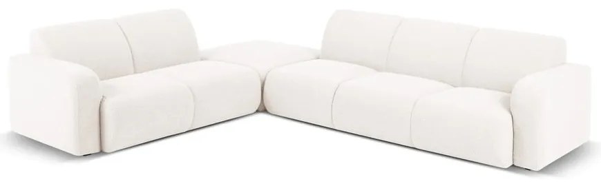 Divano angolare bianco in tessuto bouclé (angolo sinistro) Molino - Micadoni Home