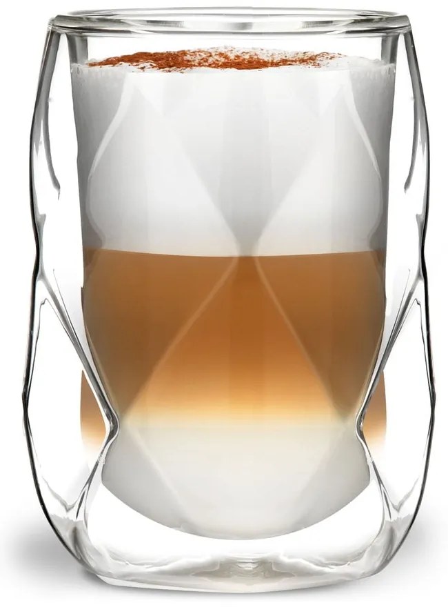 Set di 2 bicchieri da latte a doppia parete, 250 ml Geo - Vialli Design