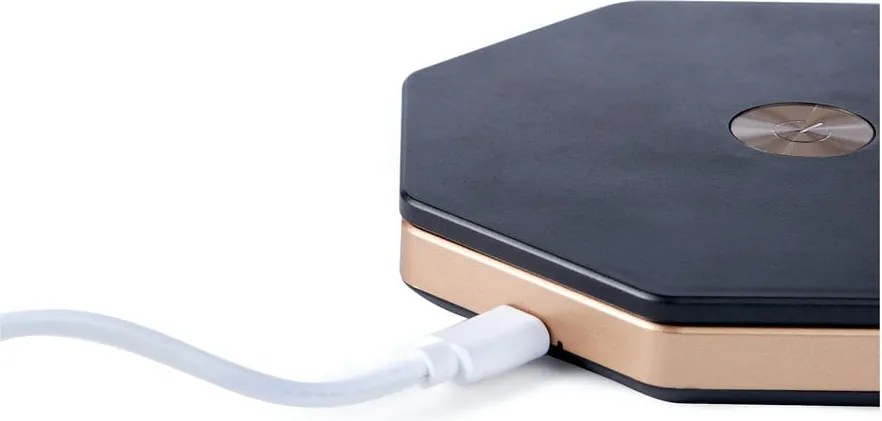 Decorazione luminosa nera con ricarica USB ø 12 cm Twist Hexagon – Gingko