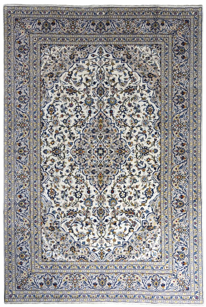 Kashan Tappeto persiano 360 x 240 Beige (Iran) Annodato A Mano