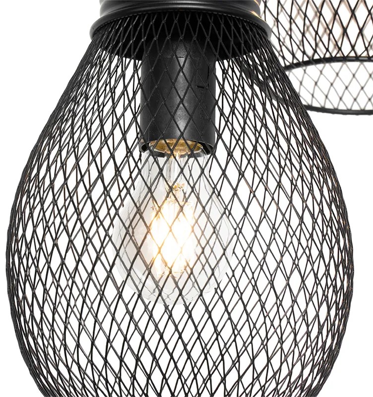 Lampada a sospensione di design nera 3 luci - Raga