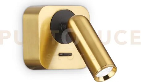 Bean applique a parete  led 3000k 3w  200 lm ottone con interruttor...