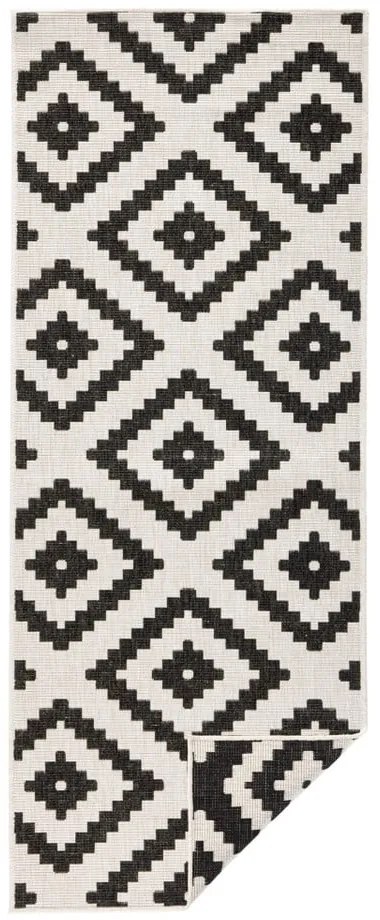 Tappeto da esterno nero e crema , 80 x 250 cm Malta - NORTHRUGS
