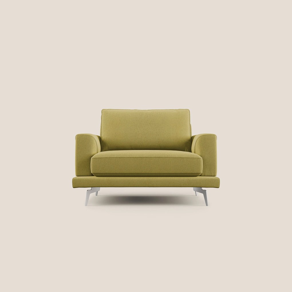 Dorian poltrona moderna in tessuto smacchiabile T05 giallo