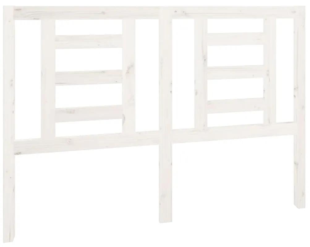 Testiera per letto bianca 141x4x100cm in legno massello di pino