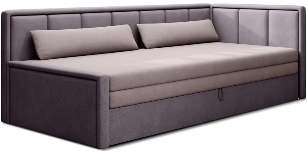 Divano rosa allungabile/con contenitore e rivestimento in ciniglia 214 cm Fulgeo – ELTAP