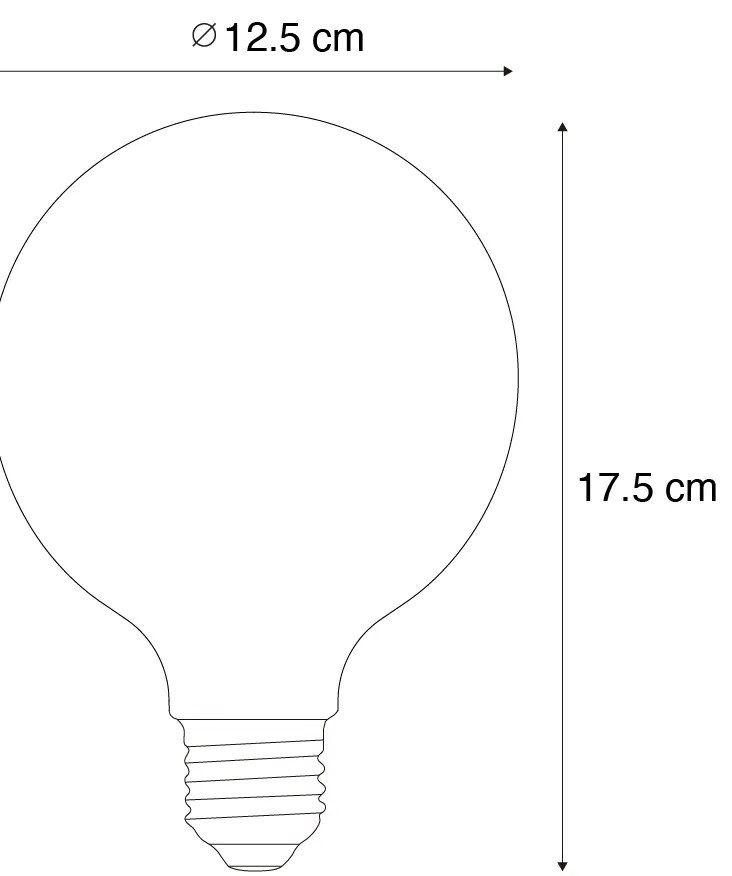 Set di 5 Lampadine LED dimmerabili E27 Opale G125 5W 450 lm 3000K
