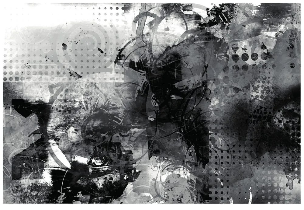 Carta da parati – Pittura grafica in bianco e nero