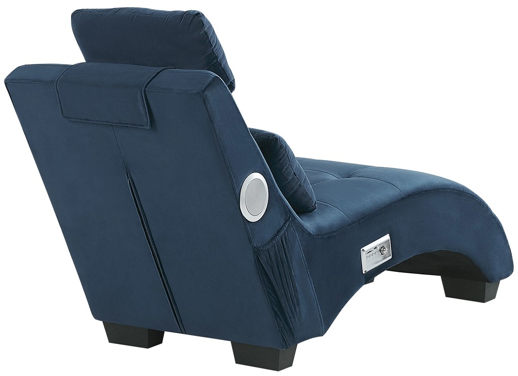 Chaise longue velluto blu con casse bluetooth SIMORRE Beliani