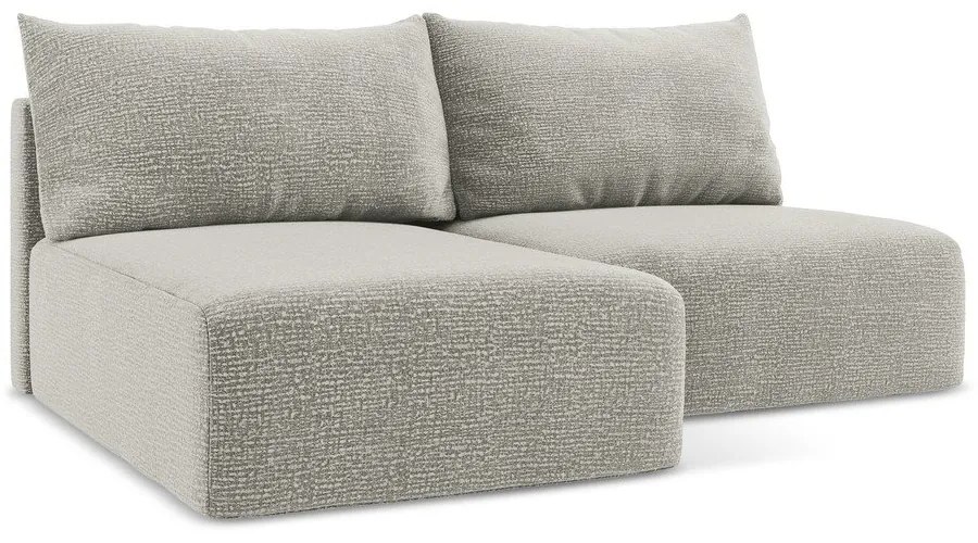 Divano angolare grigio chiaro allungabile/con contenitore (con penisola a sinistra) Kalena – Makamii