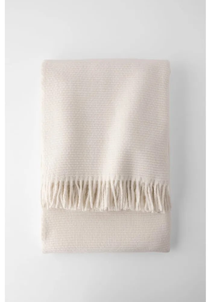 Plaid crema con contenuto di cotone , 140 x 180 cm Zen - Euromant