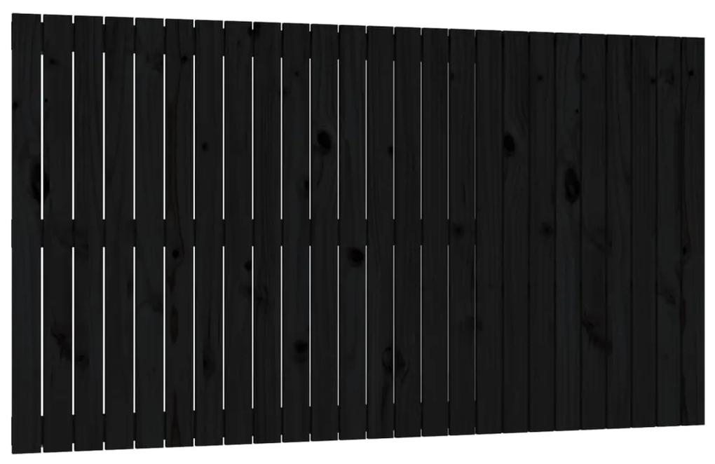 Testiera da parete nera 159,5x3x90 cm in legno massello di pino