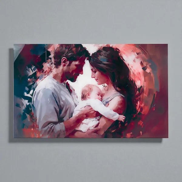 Quadro in vetro temperato 100x60 cm moderno - Famiglia