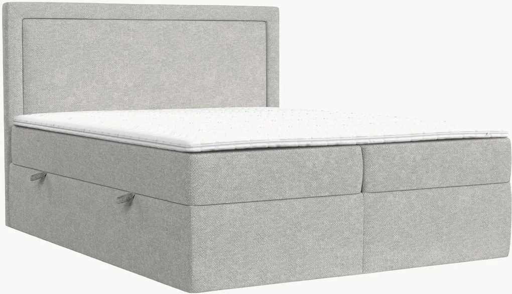 Letto boxspring in ciniglia fatto a mano con contenitore Rebeca, H2