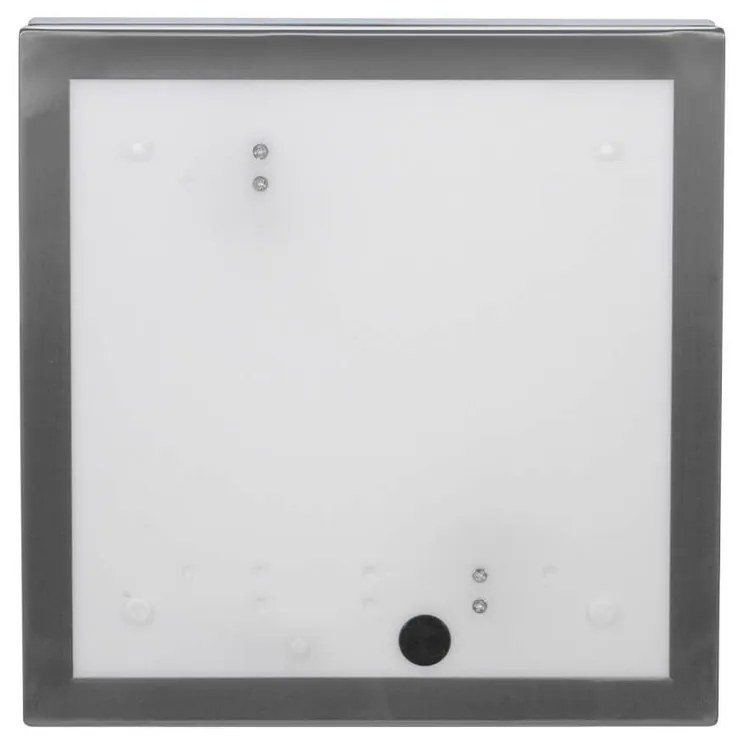 Plafoniera Quadrata in Acciaio Inossidabile 2 basi E27 28x28cm IP54