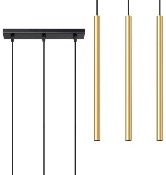 Sollux SL.1196 - Lampadario a sospensione con filo PASTELO 3xG9/8W/230V oro