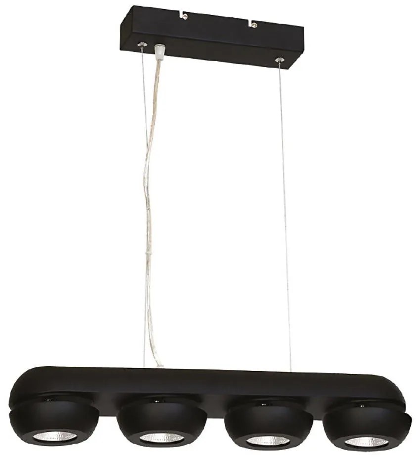 Lampadario LED a sospensione con filo FLARE 4xLED/10W/230V nero