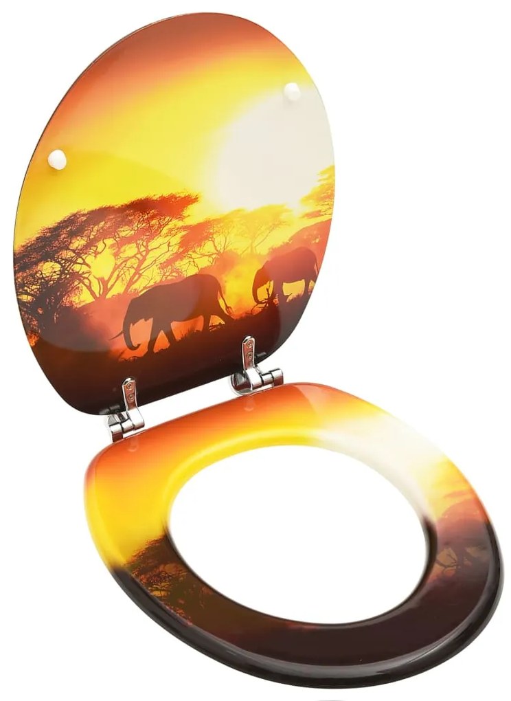 Tavoletta Wc Con Coperchio Mdf Design Savana /